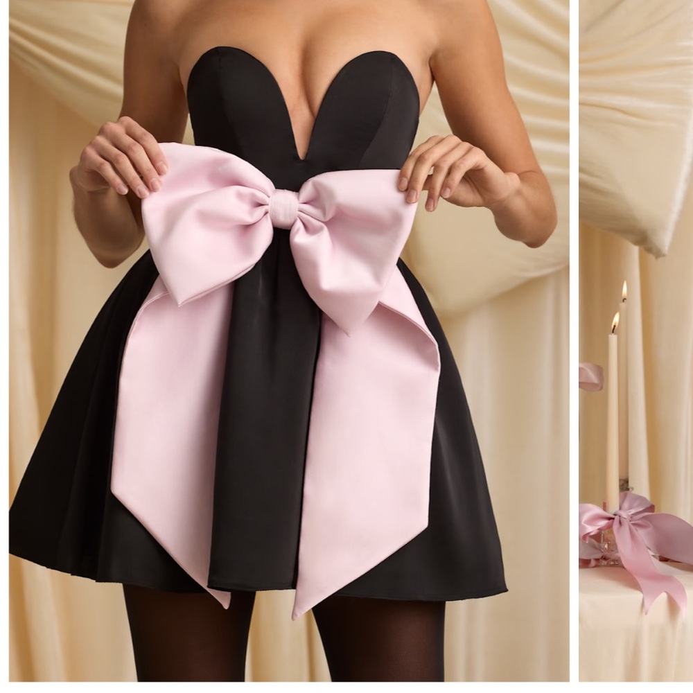 Oh Polly Black and Pink Mini Dress